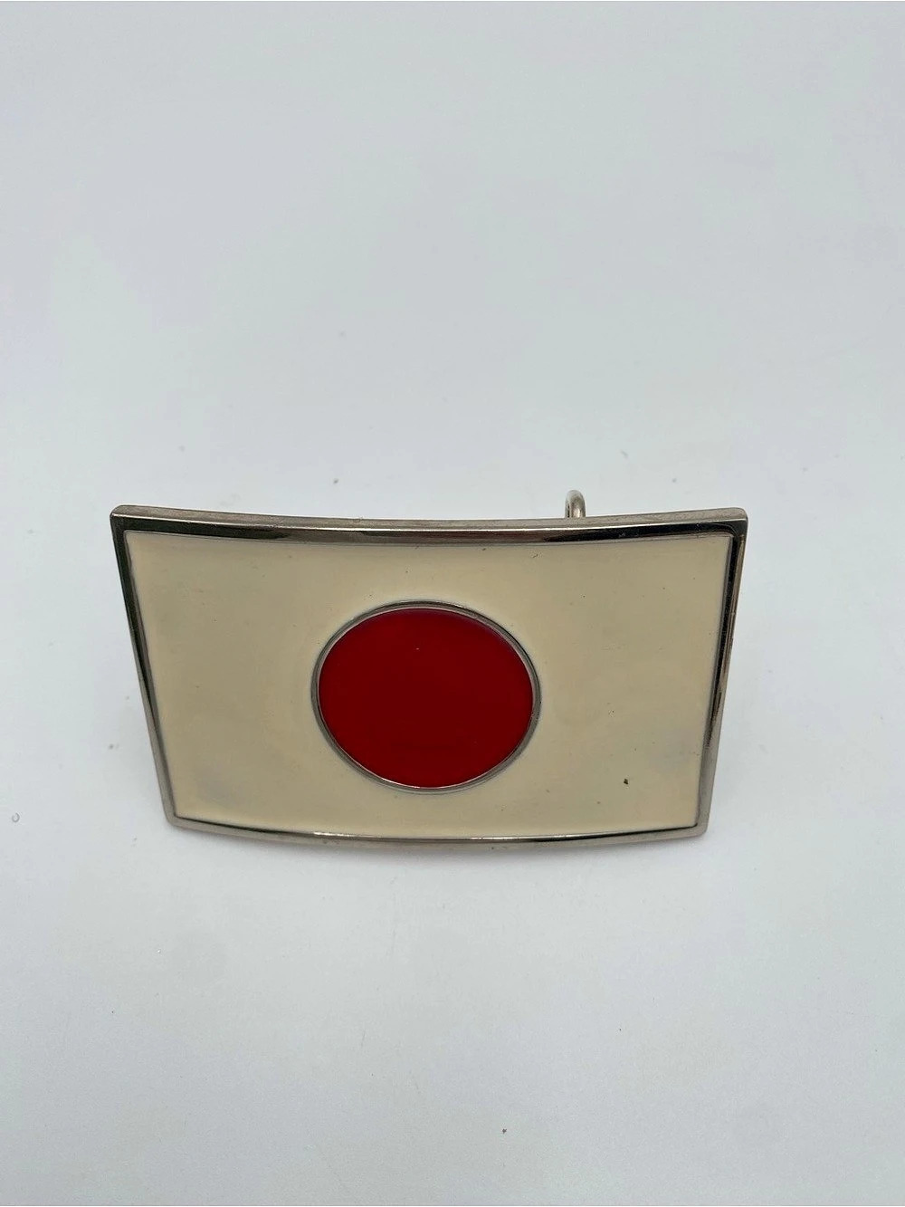 Vintage Rectangular Red Accent Belt Buckle